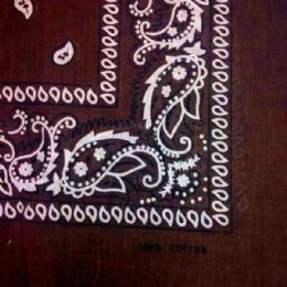 24 Bulk Brown Paisley Bandan