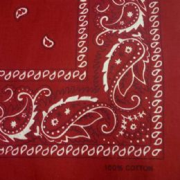 24 Bulk Burgundy Paisley Bandana