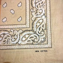 24 Bulk Beige Paisley Bandana