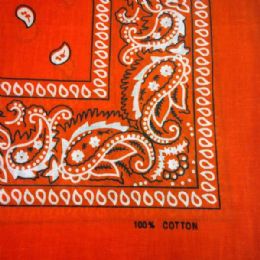 24 Bulk Orange Paisley Bandana