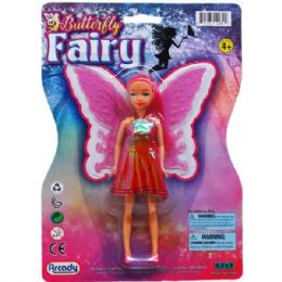 48 Bulk 6.25 In Butterfly Fairy Doll 4 Assorted Colors