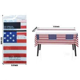 48 Bulk 72 X 54 In Usa Flag Table Cloth