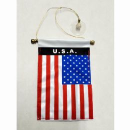 48 Bulk Usa Hanging Flag With Suction Cup
