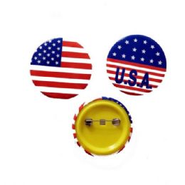 48 Bulk Usa Flag Button Pin