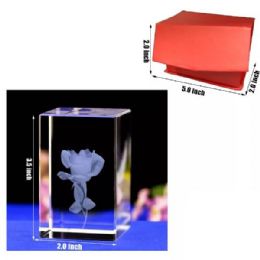 48 Bulk 3.5 X 2 3d Crystal Flower