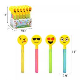 24 Bulk 11 Inch Bubble Emoji Stick