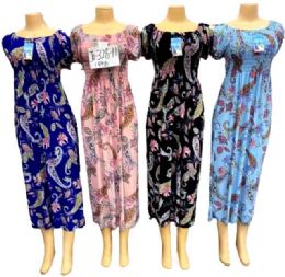 12 Bulk Flower Design Long Sun Dress