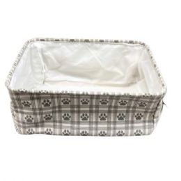 6 Bulk Winifred And Lily 16inchx12inch Rectangular Pet Storage Bin With Paw Print Design