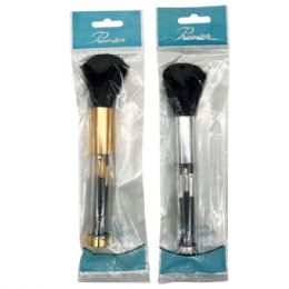 60 Bulk 2-IN-1 Blush Brush With BuilT-In Mini Makeup Tools In Assorted Metallic Colors
