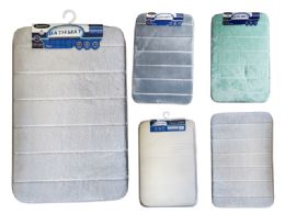 48 Bulk Bath Mat Memory Foam 40x60cm 1.2thick 3asst Clr