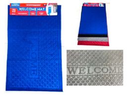 48 Bulk Mat Welcome 17inch X 26.8inch  Grey,black,red,blue Clr