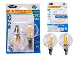 48 Bulk 2pc Led Filament Etl Lightbulbs E12s G161/2 4w=40w