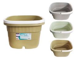 24 Bulk Foot Bath W/handle 15.4inchx13inchx9.1inch H  Green,yel.cof