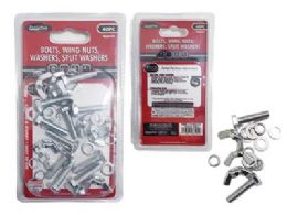 96 Bulk 40pc Bolts, Wing Nut, Washer, Split Washer 1/4inchx1inch