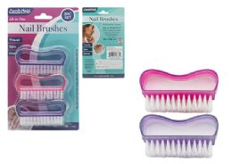 72 Bulk 3pc Nail Brushes 3.1"x1.6"x1"