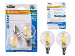 48 Bulk 2pc Led Filament Etl Lightbulbs E12s G161/2 4w=40w