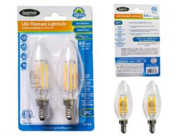 48 Bulk 2pc Led Etl Lightbulb E12s C35 6w=60w Filament