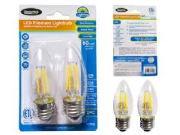 48 Bulk 2pc Led Lightbulb Etl Filament 6w=60w E26 C35