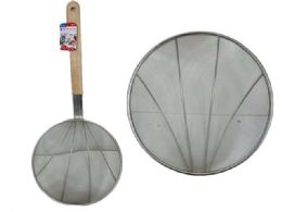 12 Bulk Extra Heavy Strainer 10.7" Diameter X26" With Wood Handle