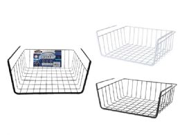 48 Bulk Under Shelf Basket 12inchx8.75inchx5inchblack ,white 2asst