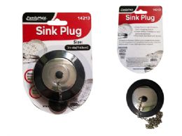 96 Bulk Sink Plug 3inchdia With 30cm Chain. Stainless Steel