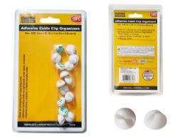 144 Bulk 15pc Adhesive Cable Clip Organizers