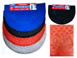 48 Bulk Floor Mat Half Round 15inch X 22.8inch Grey,black,red,bu