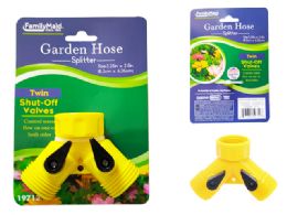 144 Bulk 2-Way Hose Connector 3.25x2.5inch Yellow
