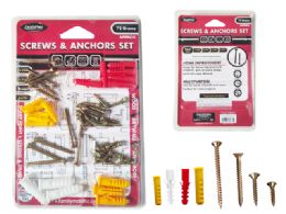 48 Bulk Screws & Anchors Set 6.8.10.12mm Anchors