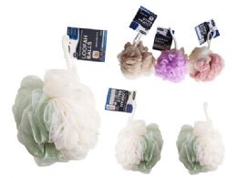24 Bulk Loofah Ball 50gm 2-Tone Pink, Green, Purple Brown