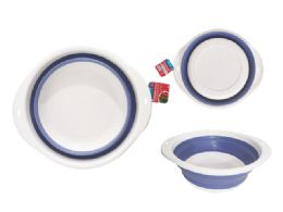 24 Bulk Collapsible Basin 15.25inch D X 17.25inchx6inch H Blue, Whi