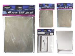 48 Bulk Mirror W/stand Sq 6.25x8.4inchx2.5inch Blue,pink,white C
