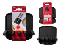24 Bulk RUBBER UTENSIL REST 5.6''X5.75'' BLACK Color