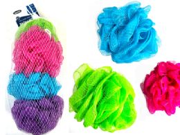 24 Bulk Bath Sponge Ball 4pc Asst Color
