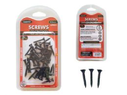 96 Bulk Wood Screws 72gm Net Black 1in 3.5x25mm