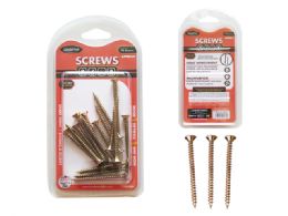 96 Bulk Wood Screws 72gm Net Gold 1 15/16in 3.5x50mm