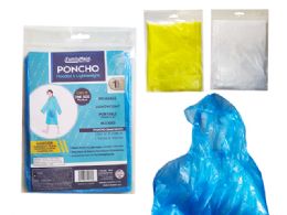 144 Bulk Children's Hooded Poncho Yellow,blue.clear 3ast