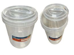 12 Bulk Rice Bucket W/lid+handle 10kg 10.55dia X12inchh 11.5l