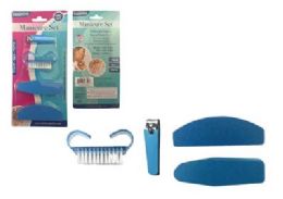 144 Bulk 4pc Manicure Set ClippeR-2.25"l Blue Clr