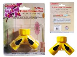 144 Bulk 2-Way Hose Connector With On/off 4.5-Inch X2.9-Inch