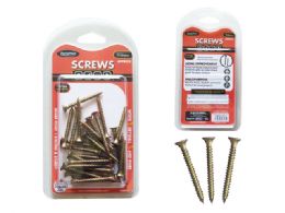 96 Bulk Wood Screws 72gm Net Gold 1 9/16in 3.5x40mm