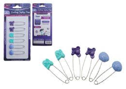 144 Bulk 6pc Locking Safety Pins Assorted Animal Design