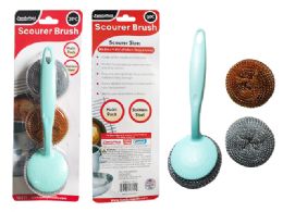 72 Bulk Scourer Brush W/handle 3pc
