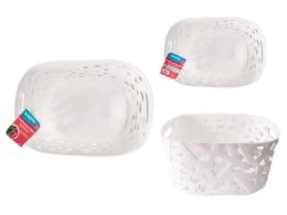 24 Bulk Pls Storage  Basket  W/handle 29x21x15cm White C