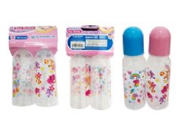 72 Bulk Baby Bottle 8oz 2pc;yellow Hang   24601