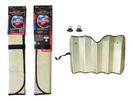 12 Bulk Heavy Duty Sunshade W/ Strap 140x70cm Gold 342g