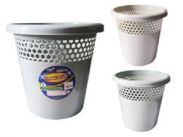 24 Bulk Plastic Trash Can 27cm Dia X27cm H Blue,grey Clr
