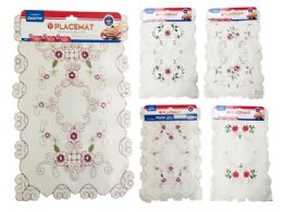 288 Bulk Placemat Embroidered 1pc  11' X16.9inch 6asst Design