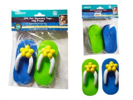 48 Bulk Squeaky Pet Toy 2pc .flip Flops 2.25x5x1.6inch Blue,g