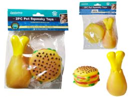 48 Bulk Squeaky Pet Toy 2pc 